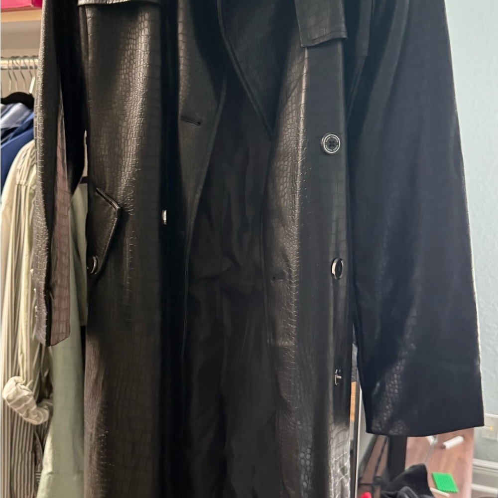 Vince Camuto Black Leather coat